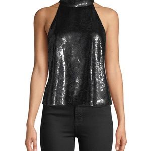 Joie Lei Lei Black Sequined Top Size S